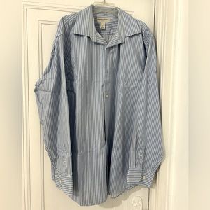 Banana Republic men’s buttoned shirt XL 17 17.5 blue/white stripes 100% cotton